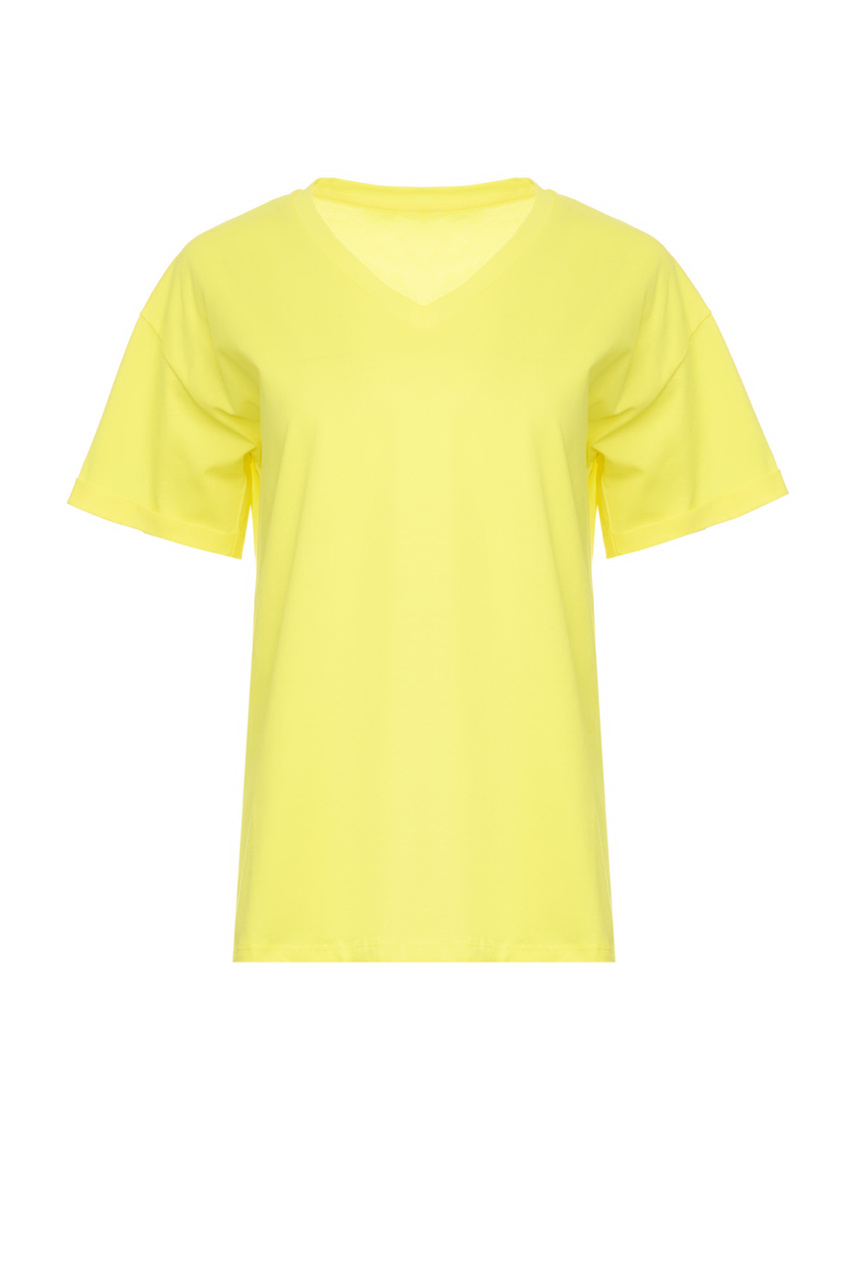 Футболка из натурального хлопка|Основной цвет:Желтый|Артикул:WA3364JS923 | Фото 1