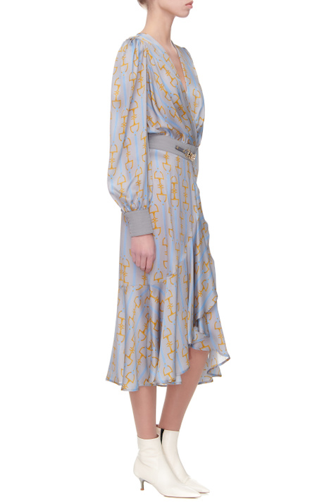 Elisabetta Franchi Платье из натурального шелка с принтом ( цвет), артикул AB16018E2 | Фото 4