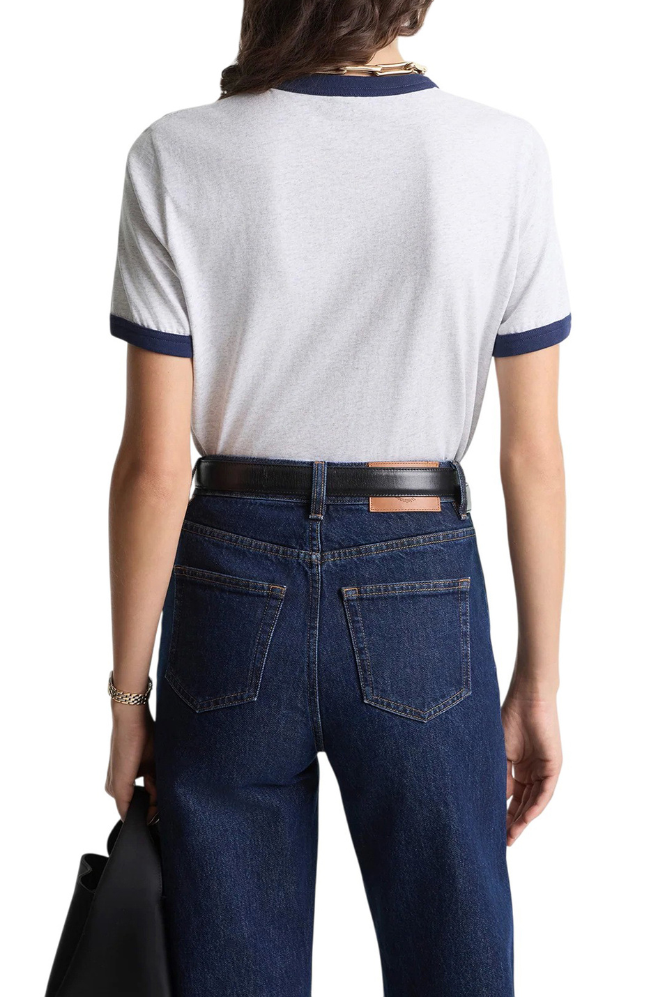 Женский Sporty & Rich Футболка RH Riding Club Ringer из хлопка (цвет ), артикул TO07364255GY18 | Фото 4