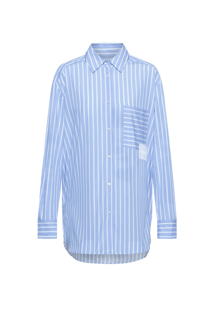 Рубашка оверсайз из натурального хлопка|Основной цвет:Голубой|Артикул:50467390 | Фото 1