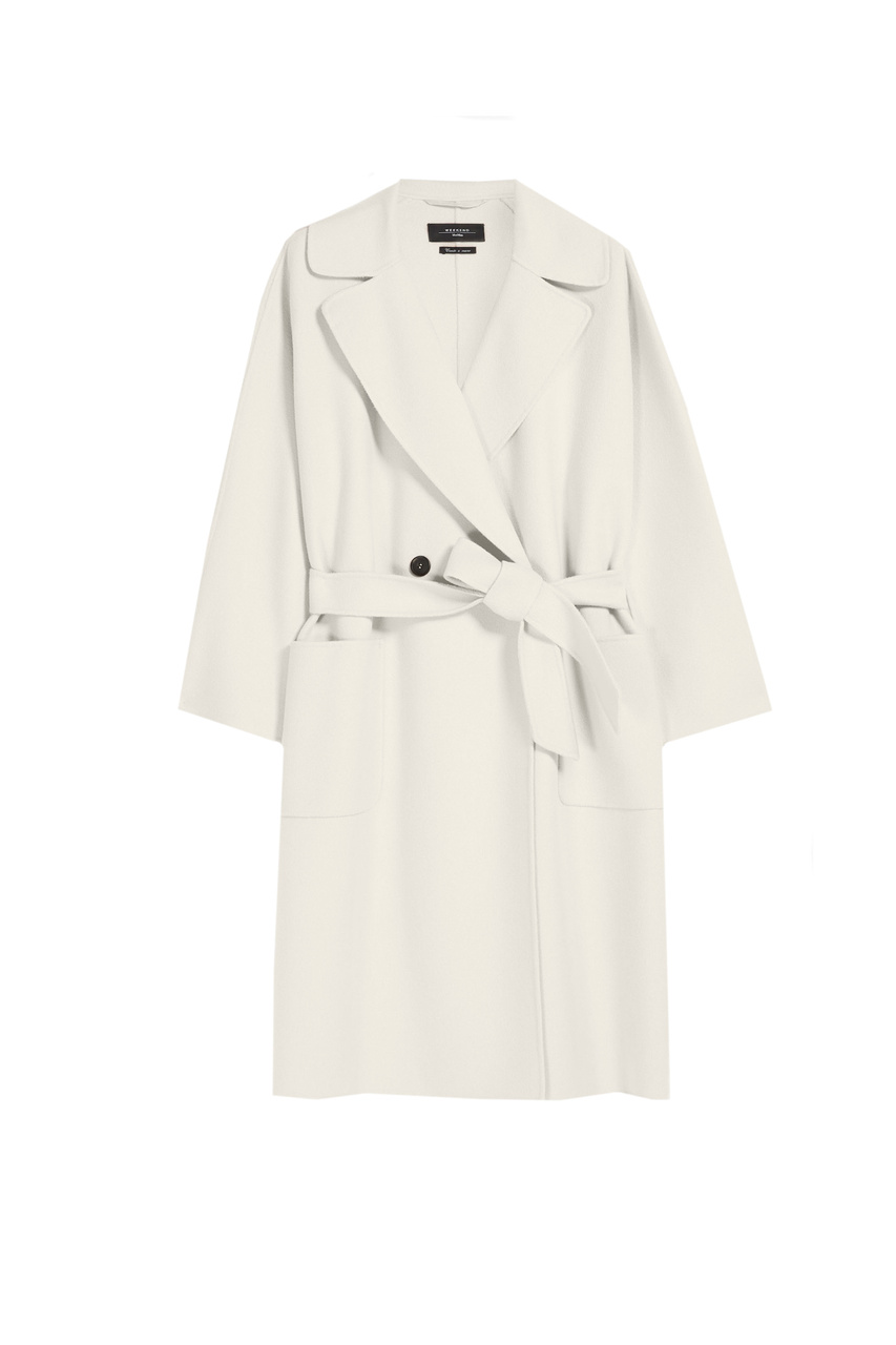 Пальто двубортное SELZ с поясом|Основной цвет:Кремовый|Артикул:2350110337 | Фото 1