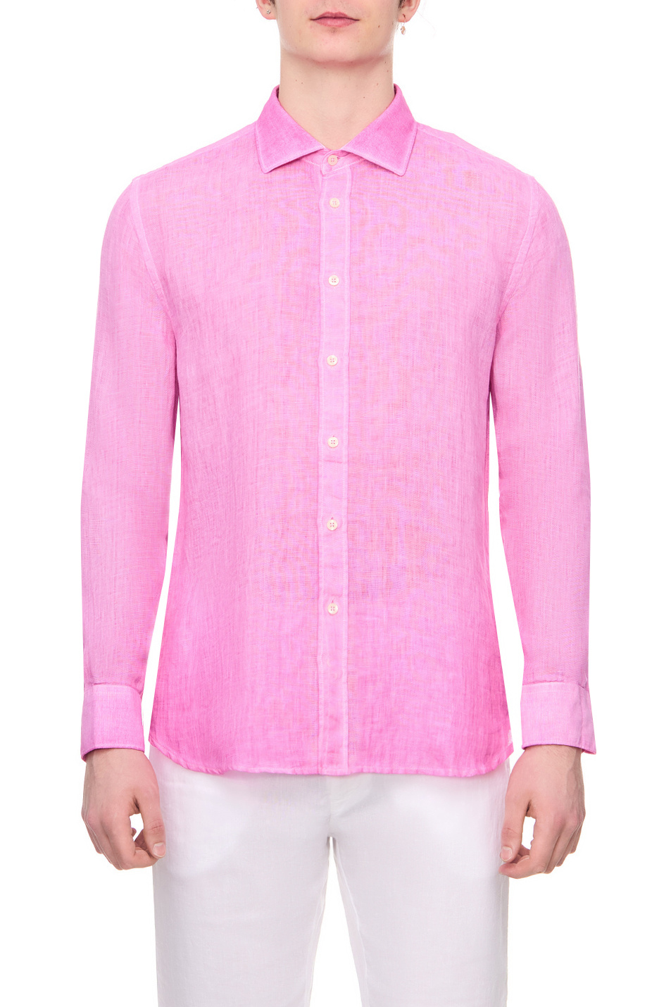 Мужской 120% Lino Рубашка из чистого льна (цвет ), артикул Y0M13110000115S00 | Фото 1