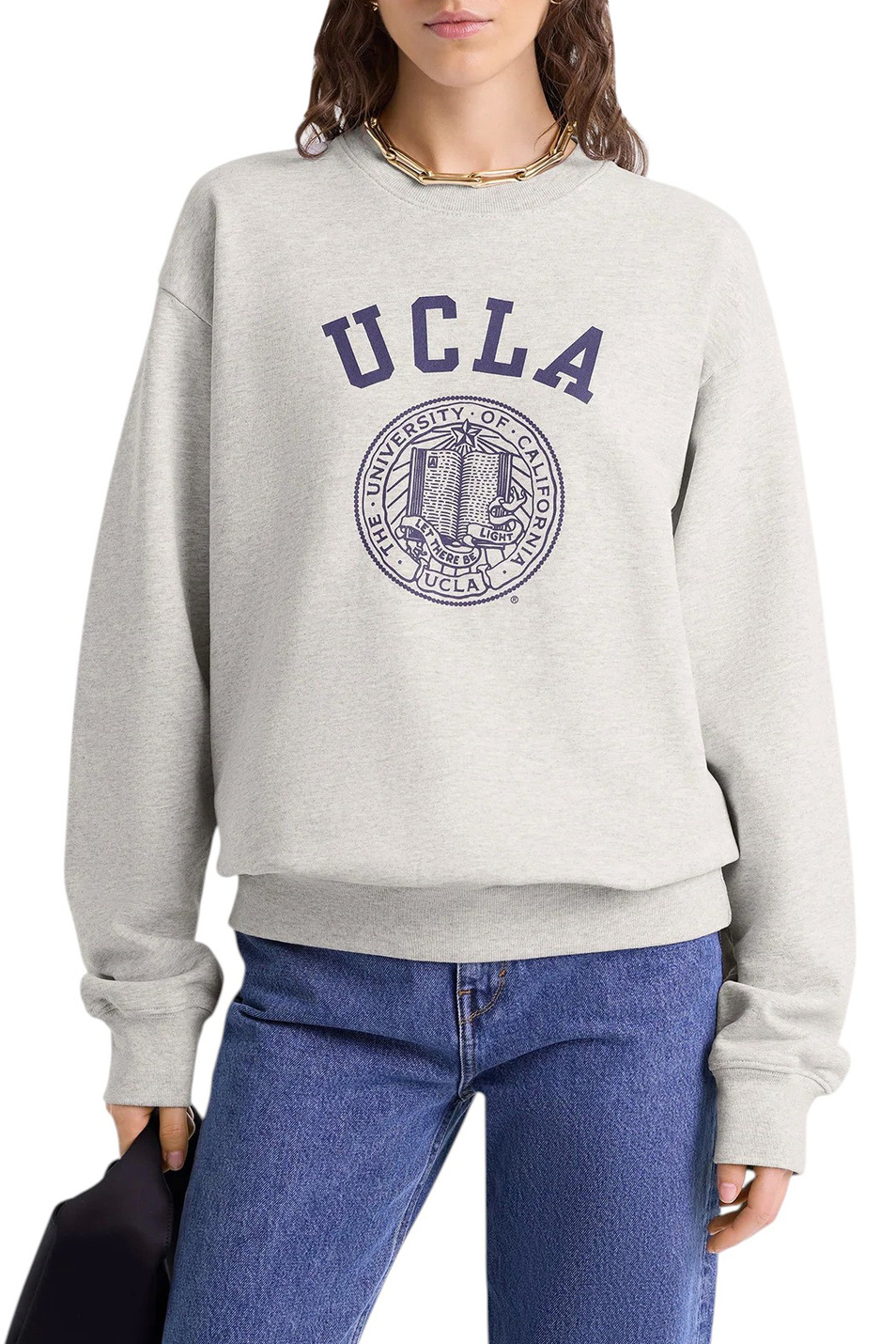 Женский Sporty & Rich Свитшот UCLA Crest из смесового хлопка с логотипом (цвет ), артикул ST071615639GY03 | Фото 3