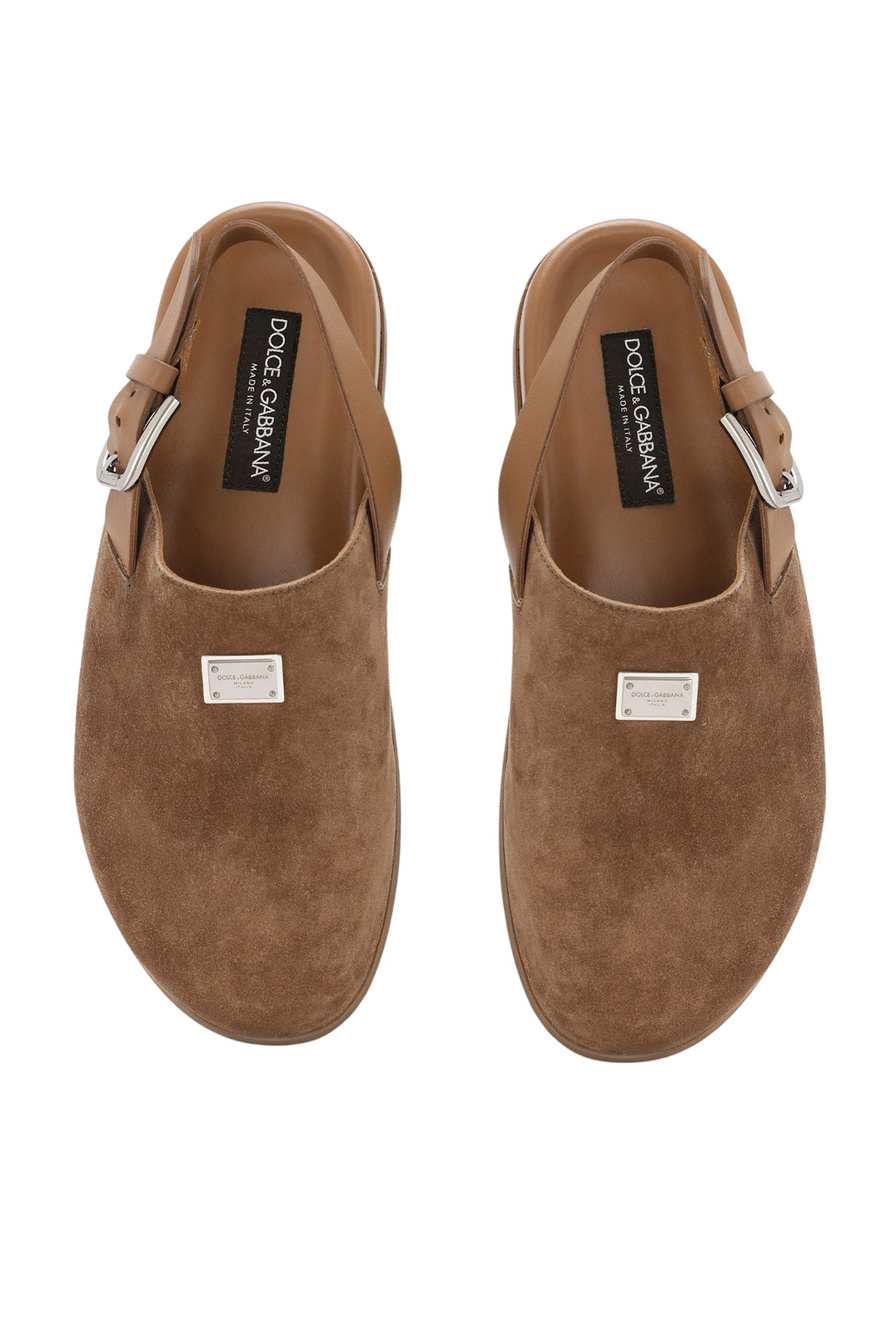 Dolce & Gabbana ❤ мужское сабо из натуральной замши коричневый