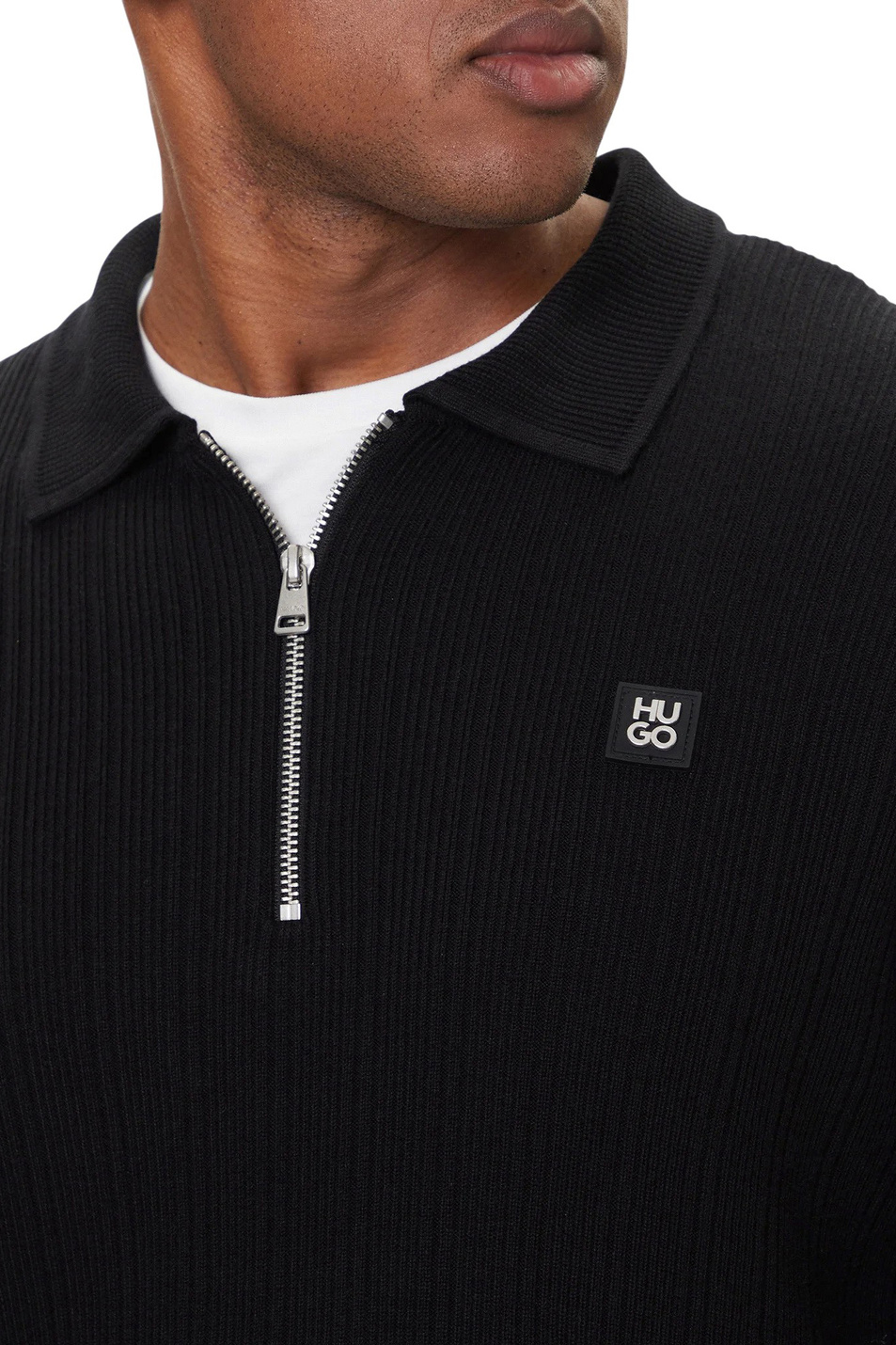 Джемпер поло Sastoro с логотипом|Основной цвет:Черный Мужской HUGO Джемпер поло Sastoro с логотипом (цвет ), артикул 50524556 | Фото 6