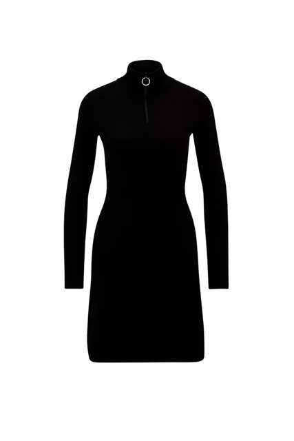 Платье с воротником-стойкой|Основной цвет:Черный|Артикул:50484984 | Фото 1