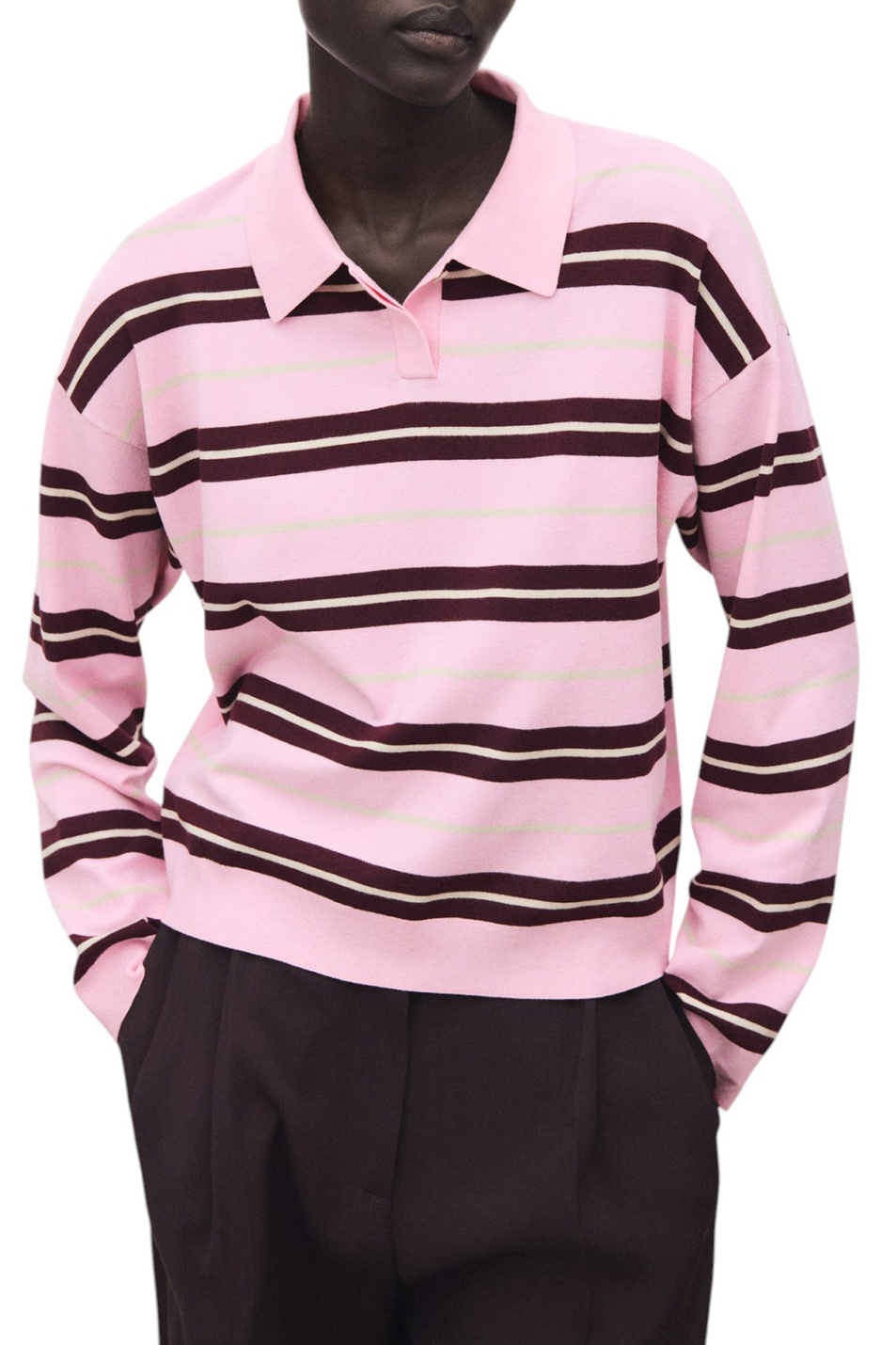 Женский Mango Джемпер поло RIRIPOL в полоску (цвет ), артикул 17005814 | Фото 3