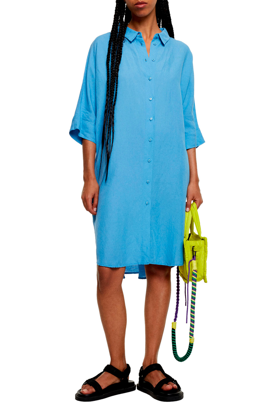 Parfois Платье-рубашка из вискозы и льна (цвет ), артикул 194930 | Фото 2