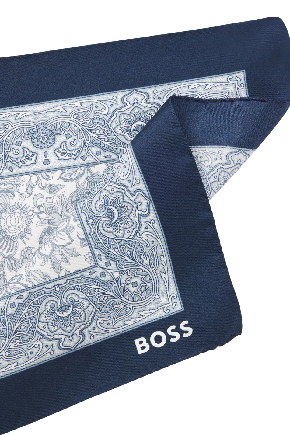 Платок из шелка|Основной цвет:Синий Мужской BOSS Платок из шелка (цвет ), артикул 50556260 | Фото 2