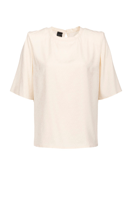 Блузка из ацетата и шелка|Основной цвет:Кремовый|Артикул:101116A01P | Фото 1