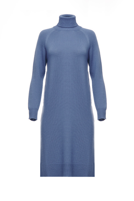 Платье LINFA из шерсти с высоким воротником|Основной цвет:Синий|Артикул:33260126 | Фото 1