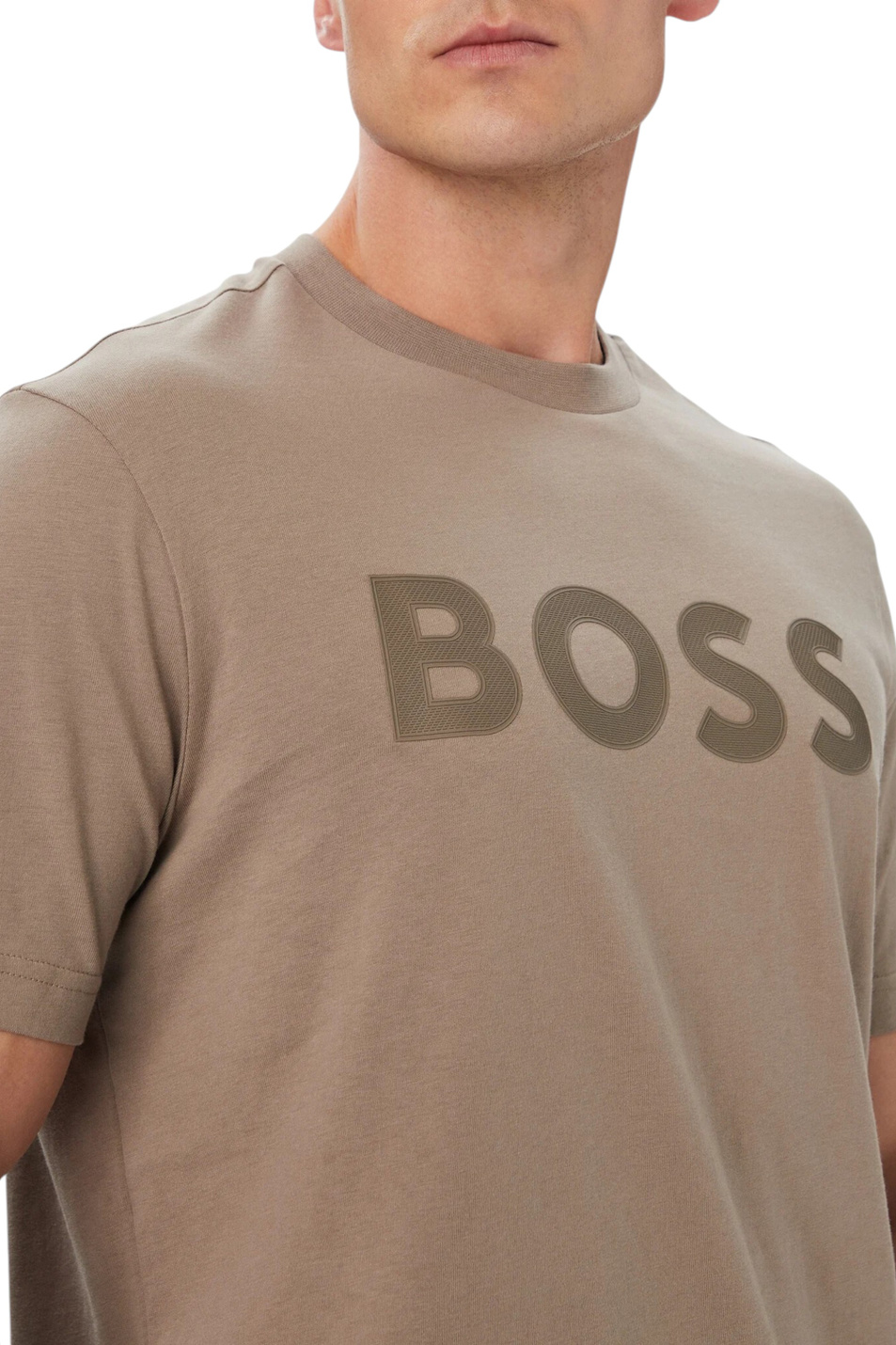 Футболка с логотипом|Основной цвет:Бежевый Мужской BOSS Футболка с логотипом (цвет ), артикул 50566883 | Фото 6