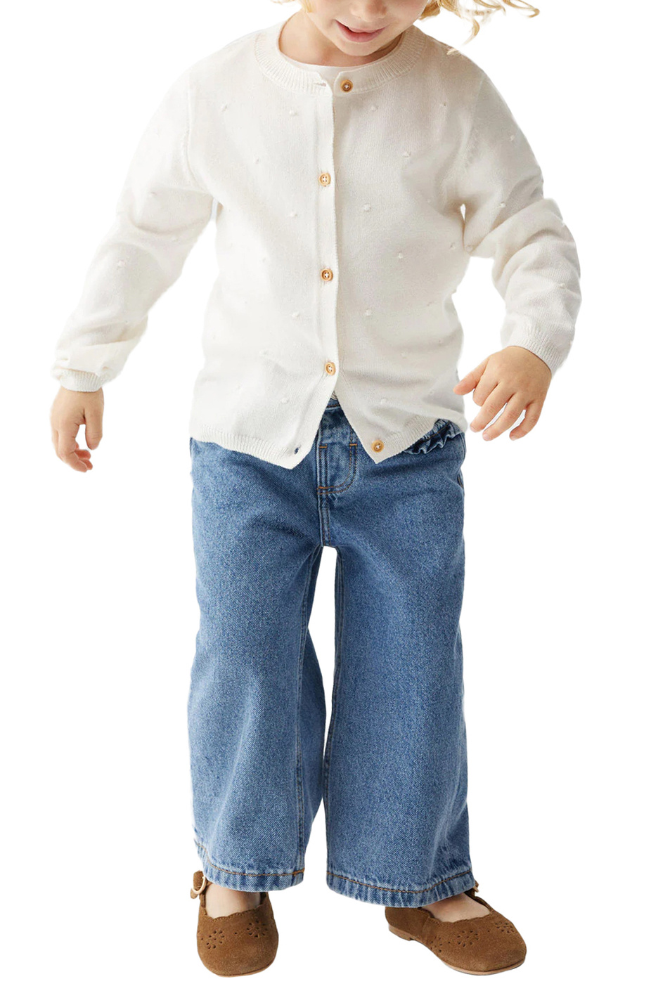 Девочкам Mango Kids Кардиган NALA4 из смесового хлопка (цвет ), артикул 47094396 | Фото 3