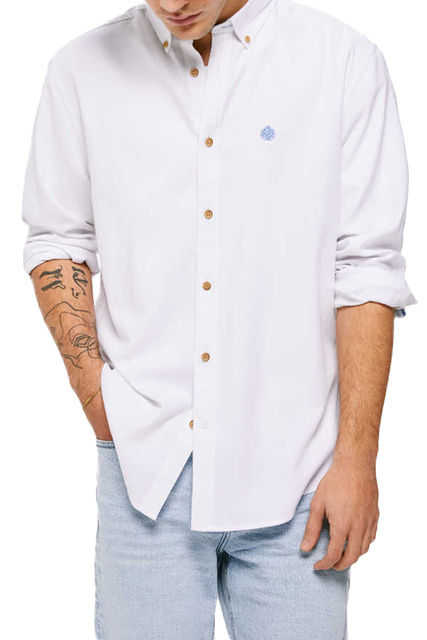Рубашка из натурального хлопка|Основной цвет:Белый|Артикул:0275843 | Фото 1