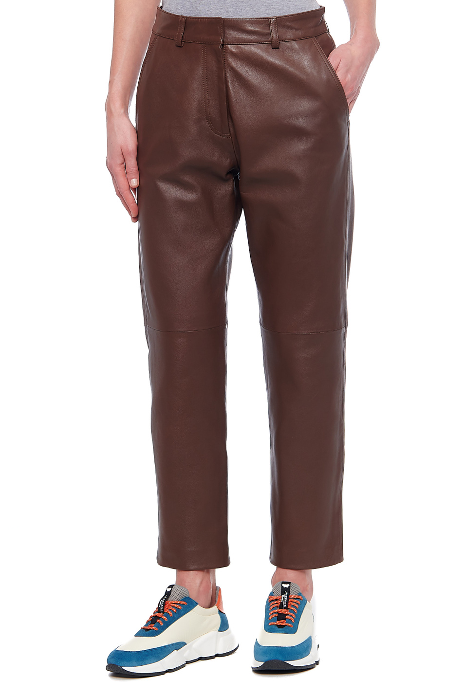 Женский Weekend Max Mara Брюки ESSEN из натуральной кожи (цвет ), артикул 54360119 | Фото 1