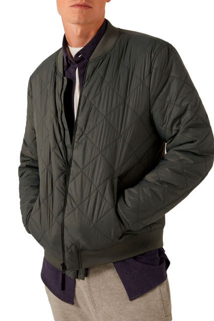 Куртка-бомбер на молнии|Основной цвет:Серый|Артикул:0952907 | Фото 2