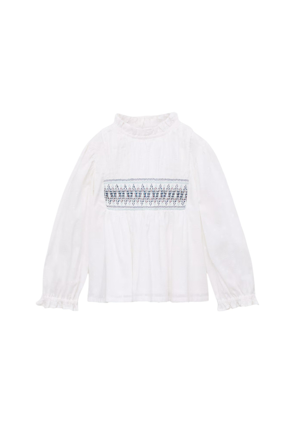 Блузка SMOCK из хлопка|Основной цвет:Белый Девочкам Mango Kids Блузка SMOCK из хлопка (цвет ), артикул 87060634 | Фото 1