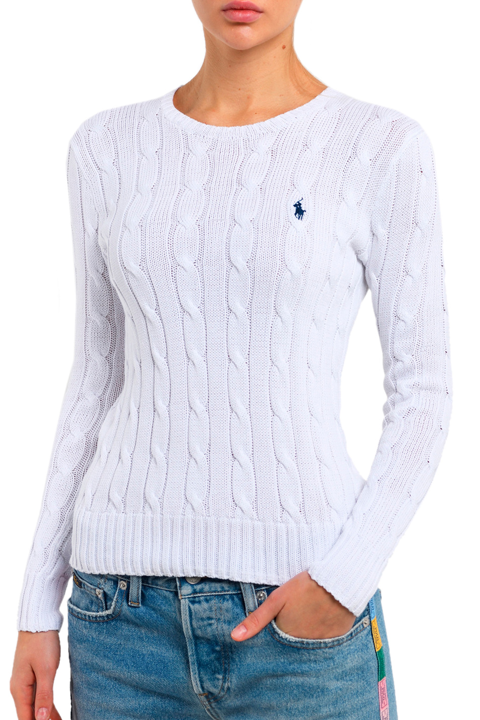 Женский Polo Ralph Lauren Джемпер из натурального хлопка с логотипом (цвет ), артикул 211580009005 | Фото 1