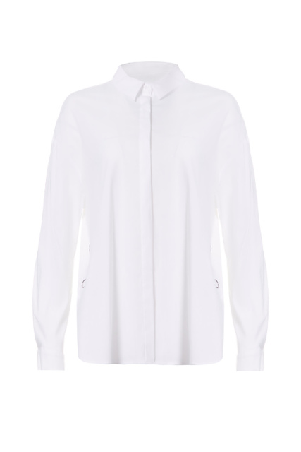 Блузка прямого кроя с потайной планкой на пуговицах|Основной цвет:Белый|Артикул:81.202.11.X149 | Фото 1