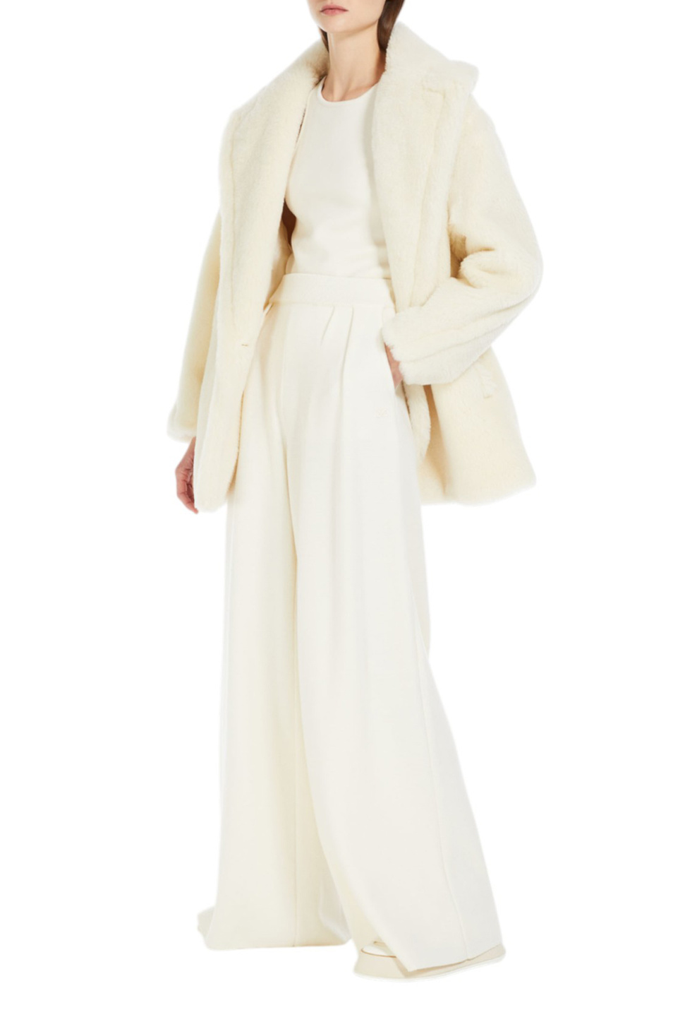 Полупальто OLGA из шерсти альпаки|Основной цвет:Кремовый Женский Max Mara Полупальто OLGA из шерсти альпаки (цвет ), артикул 2521086032 | Фото 2