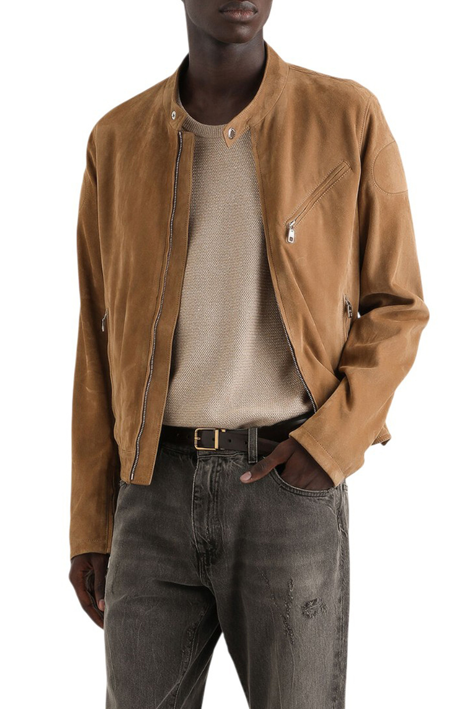 Куртка из натуральной замши|Основной цвет:Коричневый Мужской Dolce & Gabbana Куртка из натуральной замши (цвет ), артикул G9BWIL-HULUU | Фото 3