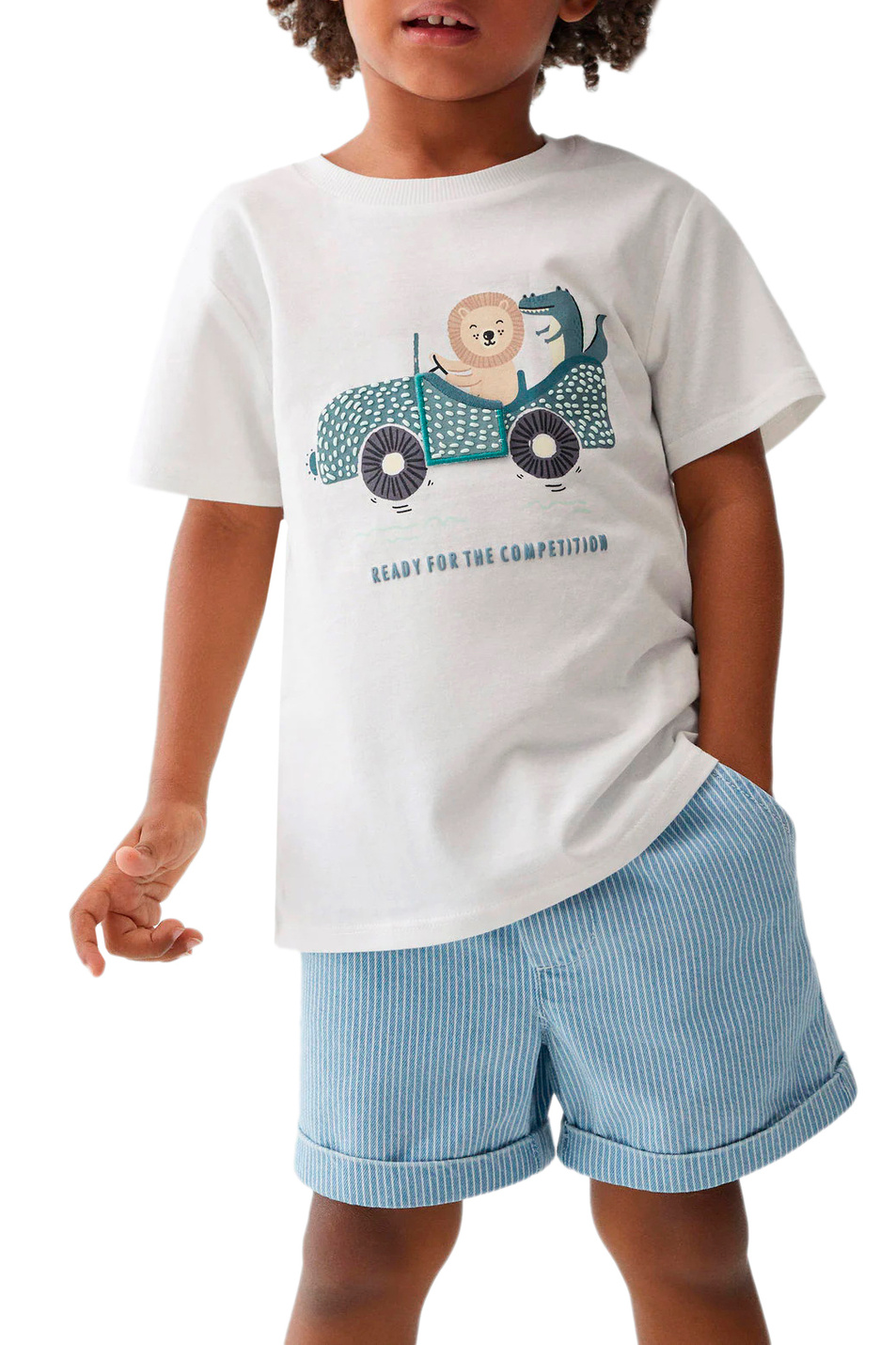 Малышам мальчикам Mango Kids Футболка ROAD из натурального хлопка с принтом (цвет ), артикул 57000846 | Фото 3
