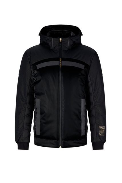 Куртка со съемным капюшоном и логотипом|Основной цвет:Черный|Артикул:50475647 | Фото 1