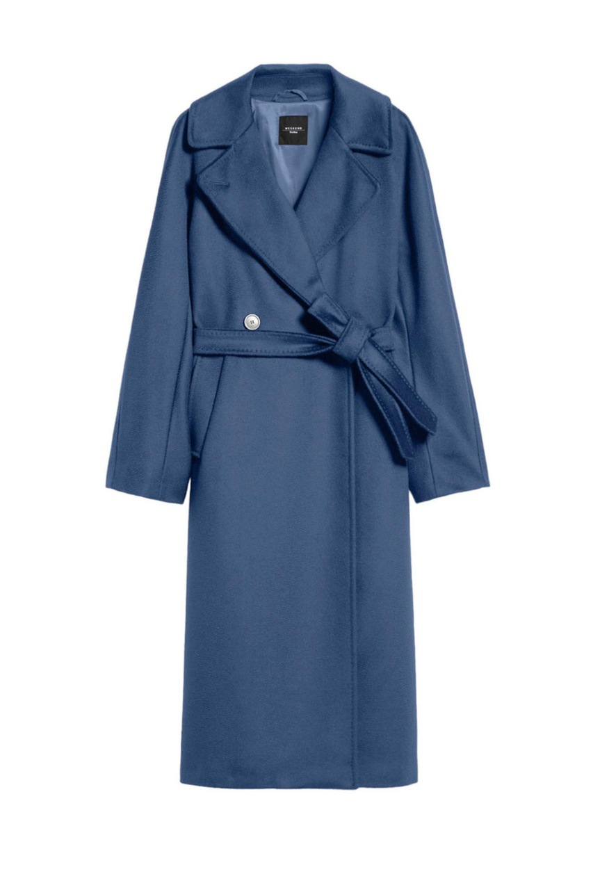 Пальто RESINA из натуральной шерсти|Основной цвет:Синий|Артикул:2350161133 | Фото 1