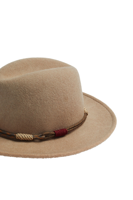 Шляпа из натуральной шерсти|Основной цвет:Коричневый|Артикул:200615 | Фото 2