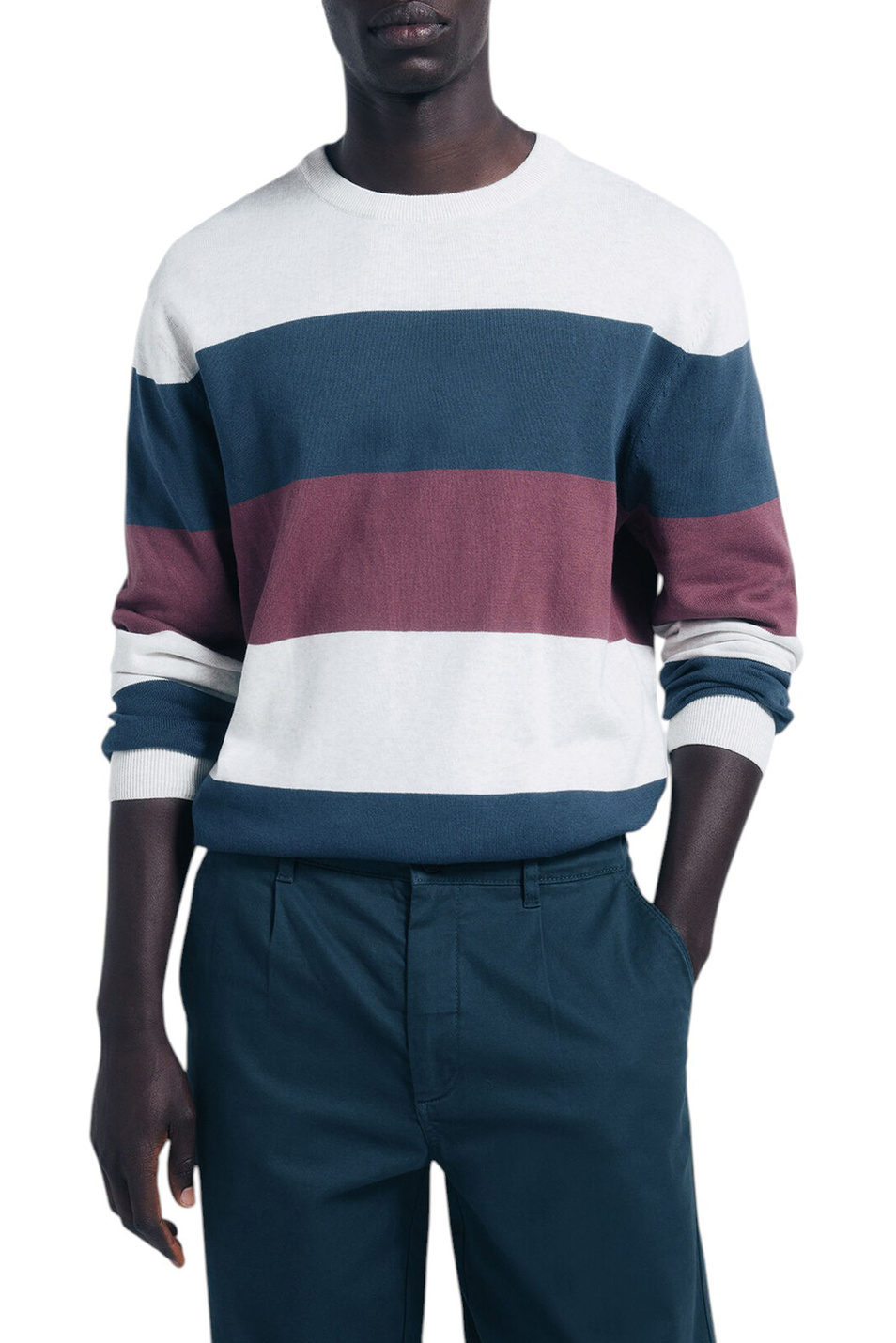 Джемпер из натурального хлопка|Основной цвет:Бордовый Мужской Springfield Джемпер из натурального хлопка (цвет ), артикул 1402513 | Фото 1