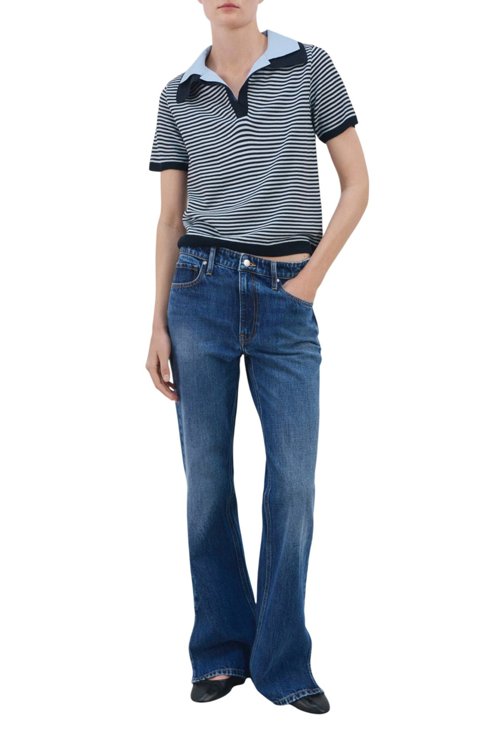 Женский Mango Джемпер-поло CESAR в полоску (цвет ), артикул 27054100 | Фото 2