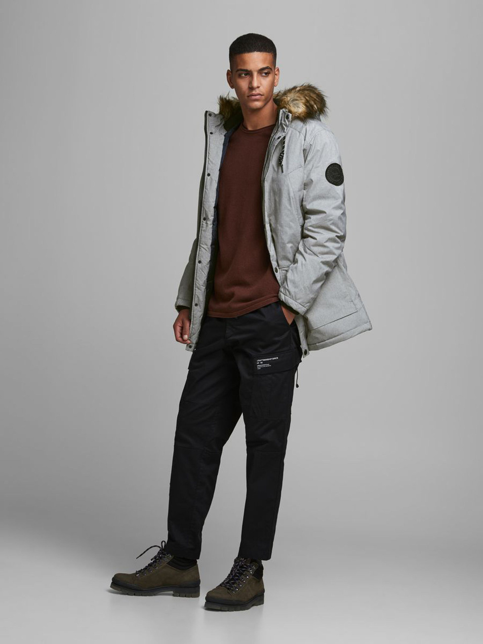 Мужской Jack & Jones Куртка с капюшоном с искусственным мехом (цвет ), артикул 12174383 | Фото 2