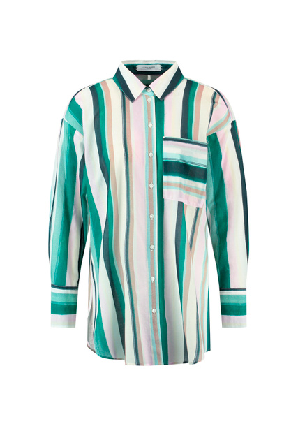 Рубашка из натурального хлопка|Основной цвет:Зеленый|Артикул:660014-66415 | Фото 1