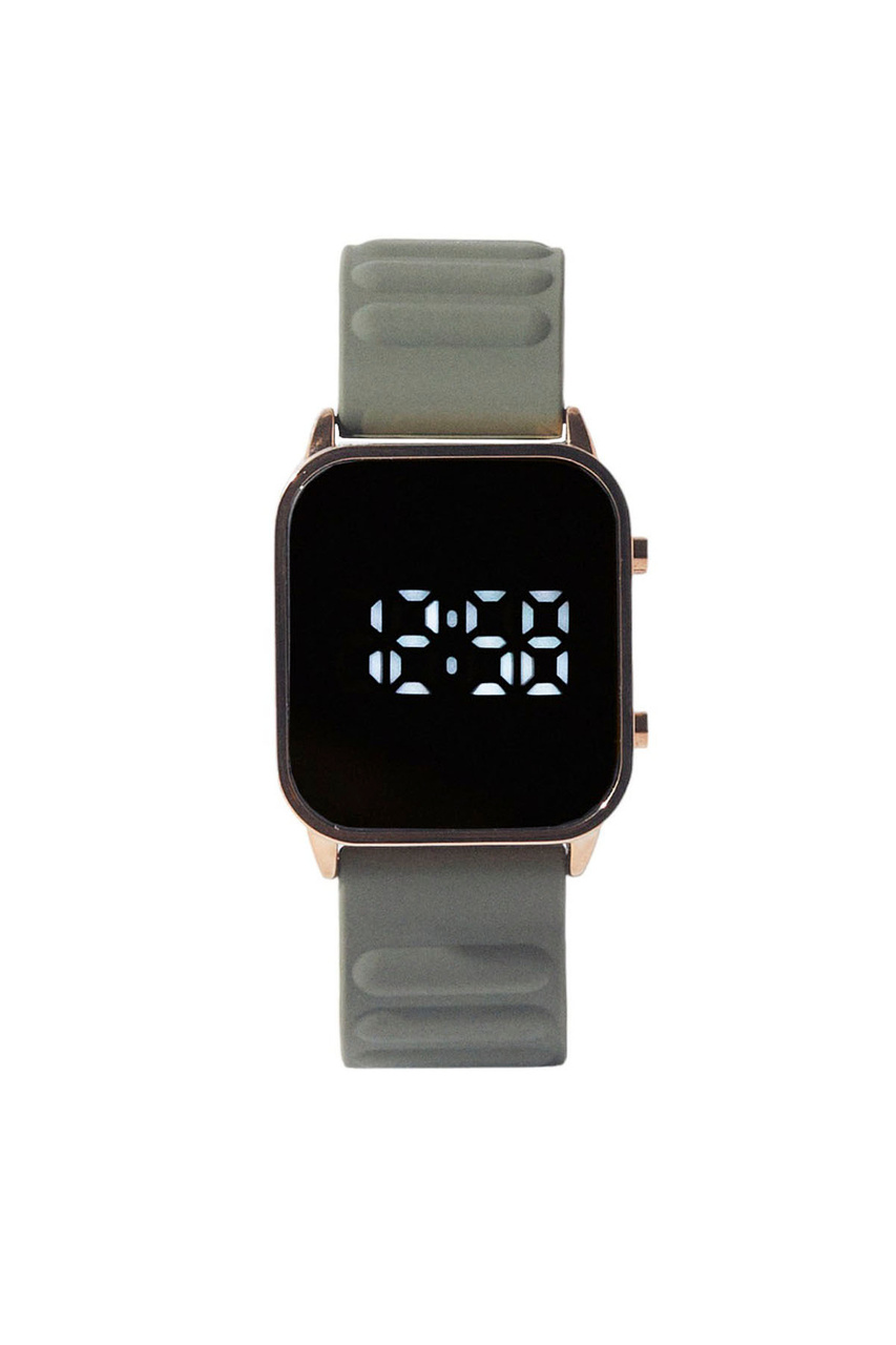 Часы наручные с силиконовым ремешком|Основной цвет:Хаки|Артикул:212621 | Фото 1