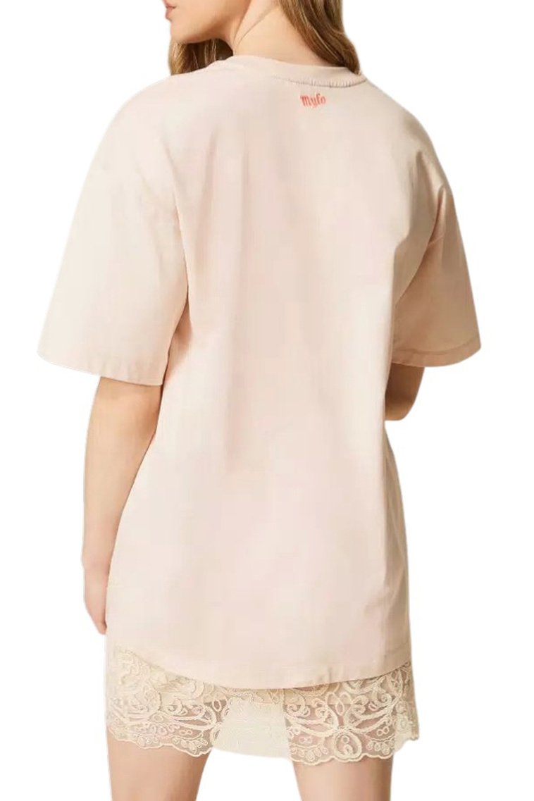 Женский TWINSET Milano Футболка MYFO из хлопка (цвет ), артикул 261AQ2010 | Фото 3