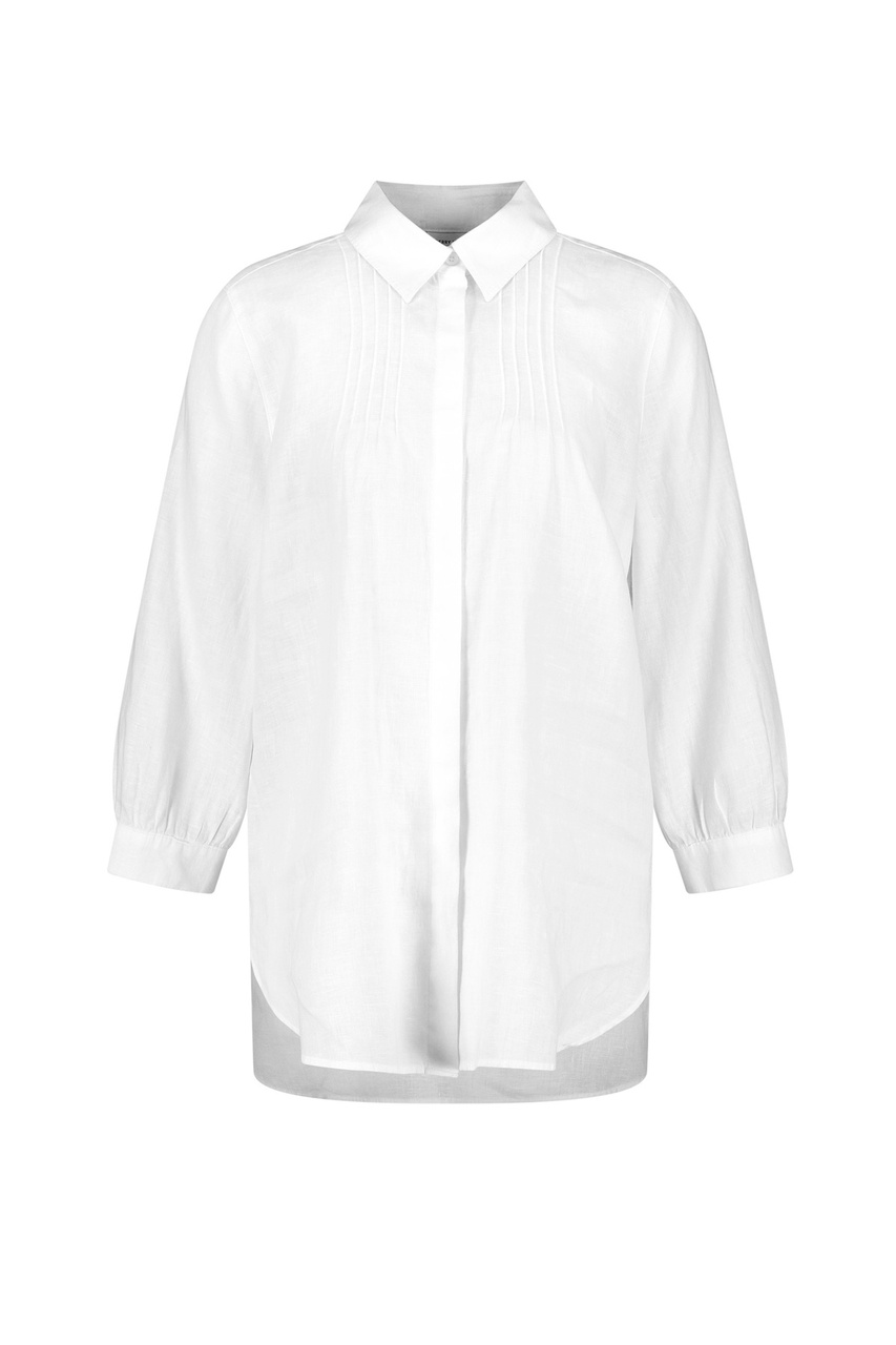 Рубашка из чистого льна|Основной цвет:Белый|Артикул:160042-31427 | Фото 1