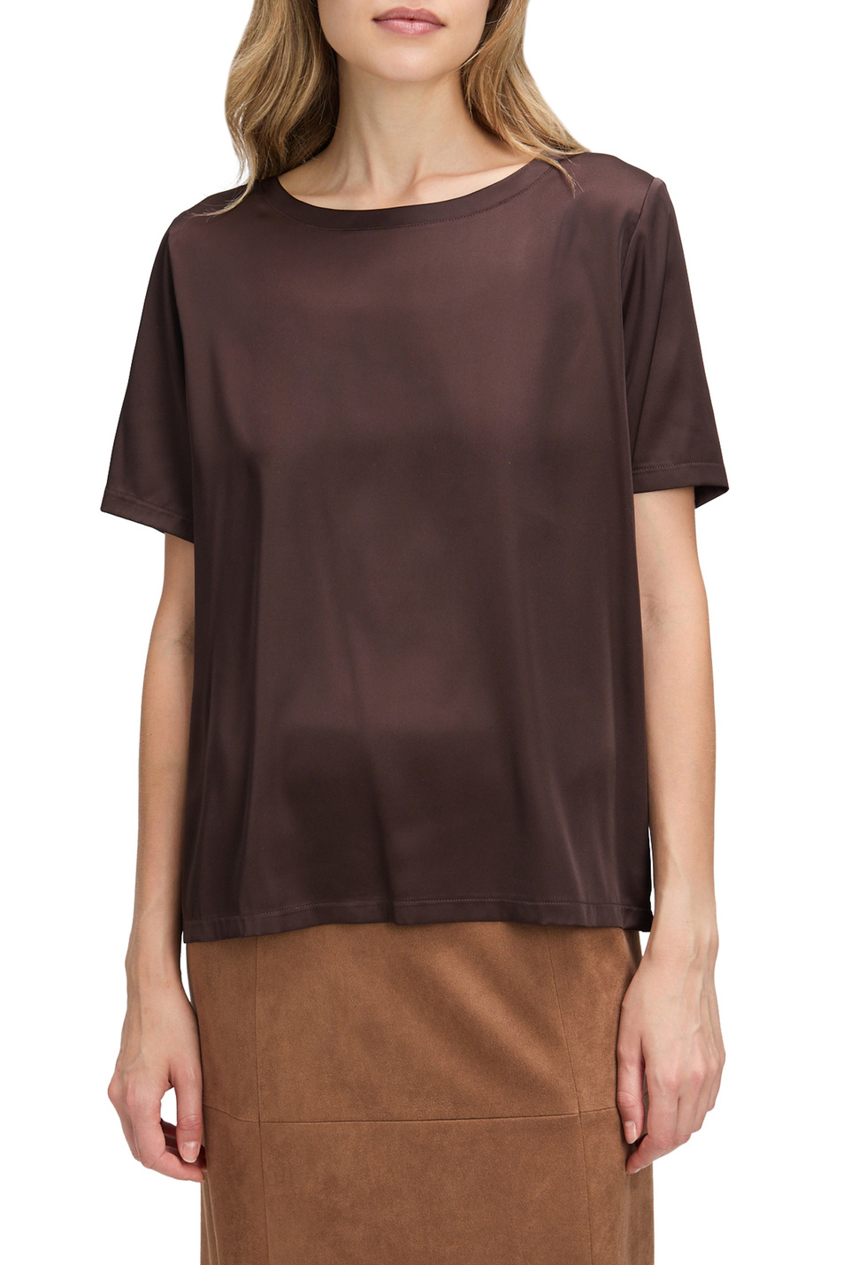 Блузка однотонная|Основной цвет:Коричневый Женский Betty Barclay Блузка однотонная (цвет ), артикул 8921/1038 | Фото 4