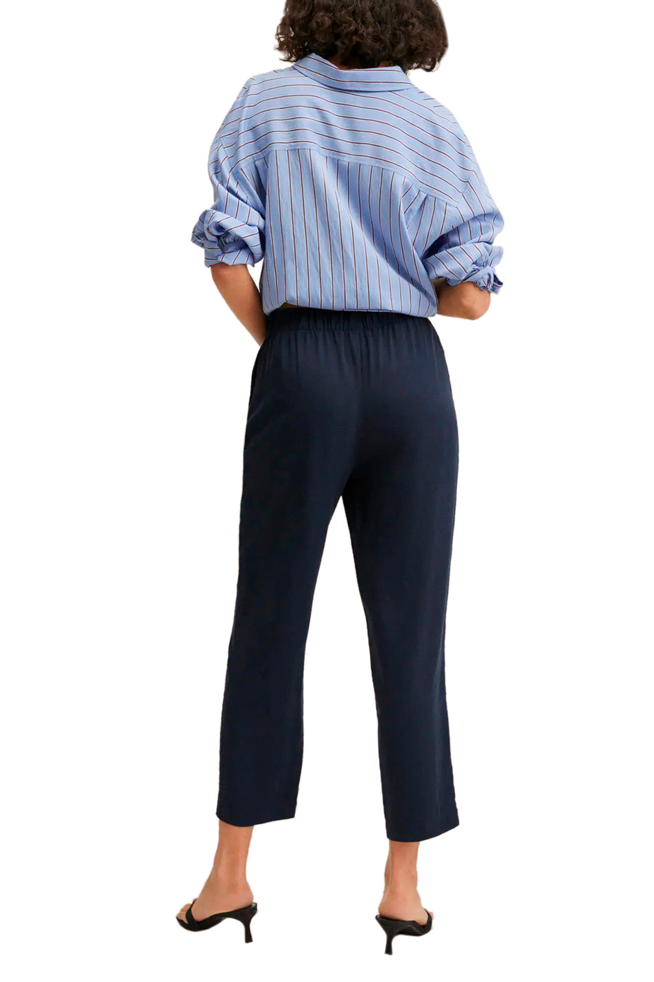 Женский Mango Укороченные брюки FLUIDO с эластичным поясом (цвет ), артикул 27024756 | Фото 4