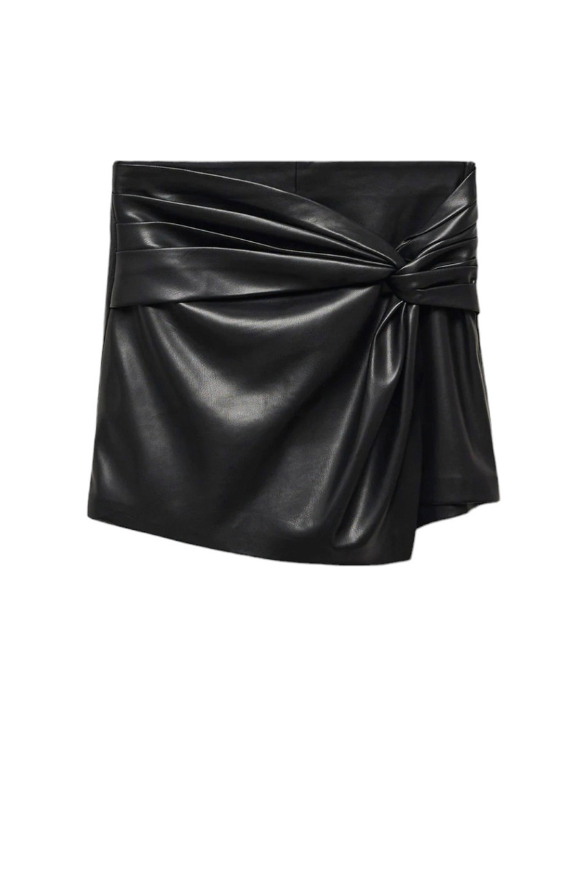 Шорты-юбка CAIRO из искусственной кожи|Основной цвет:Черный|Артикул:67070472 | Фото 1