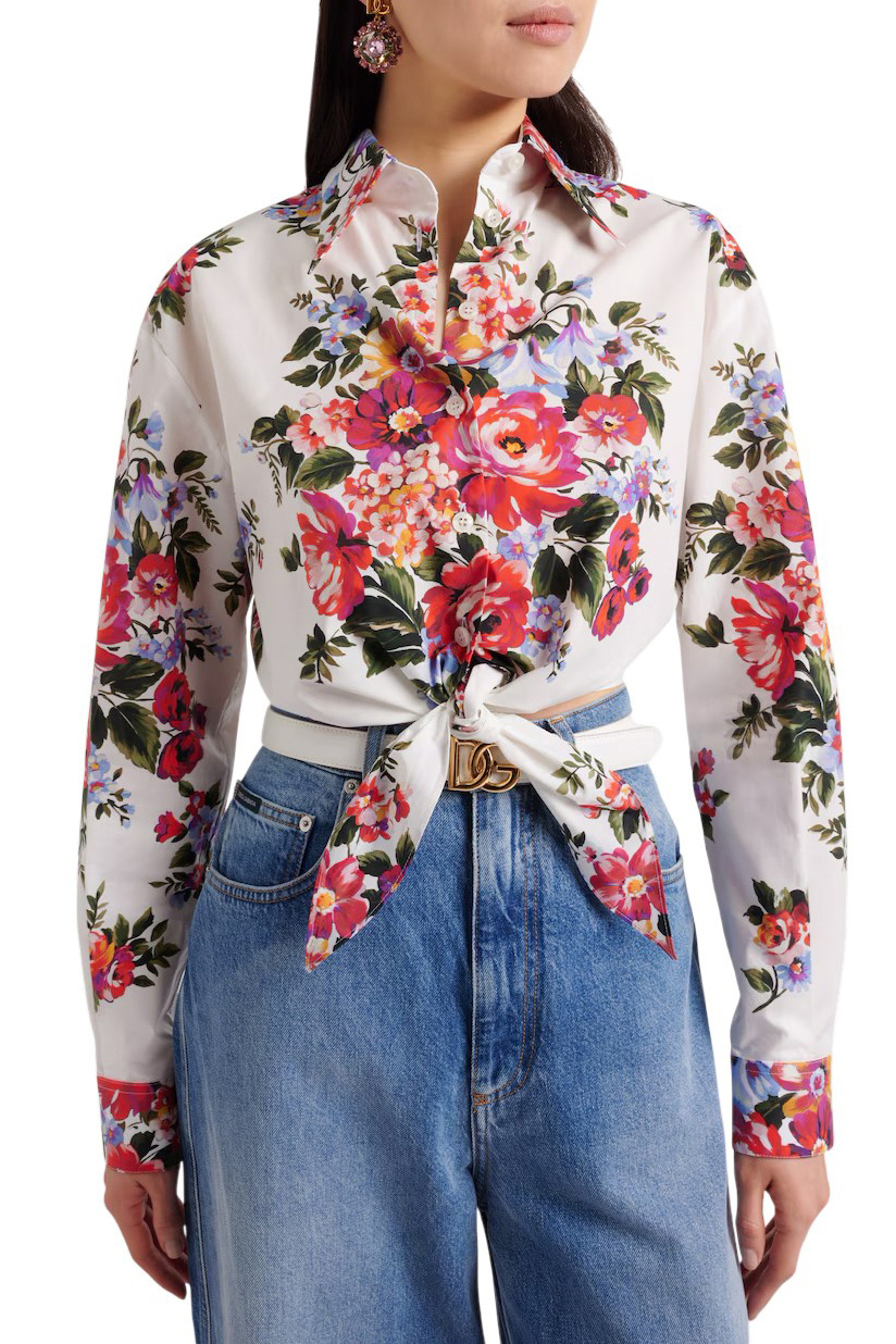 Женский Dolce & Gabbana Блузка из хлопка (цвет ), артикул F5T76T-HS5UU | Фото 3