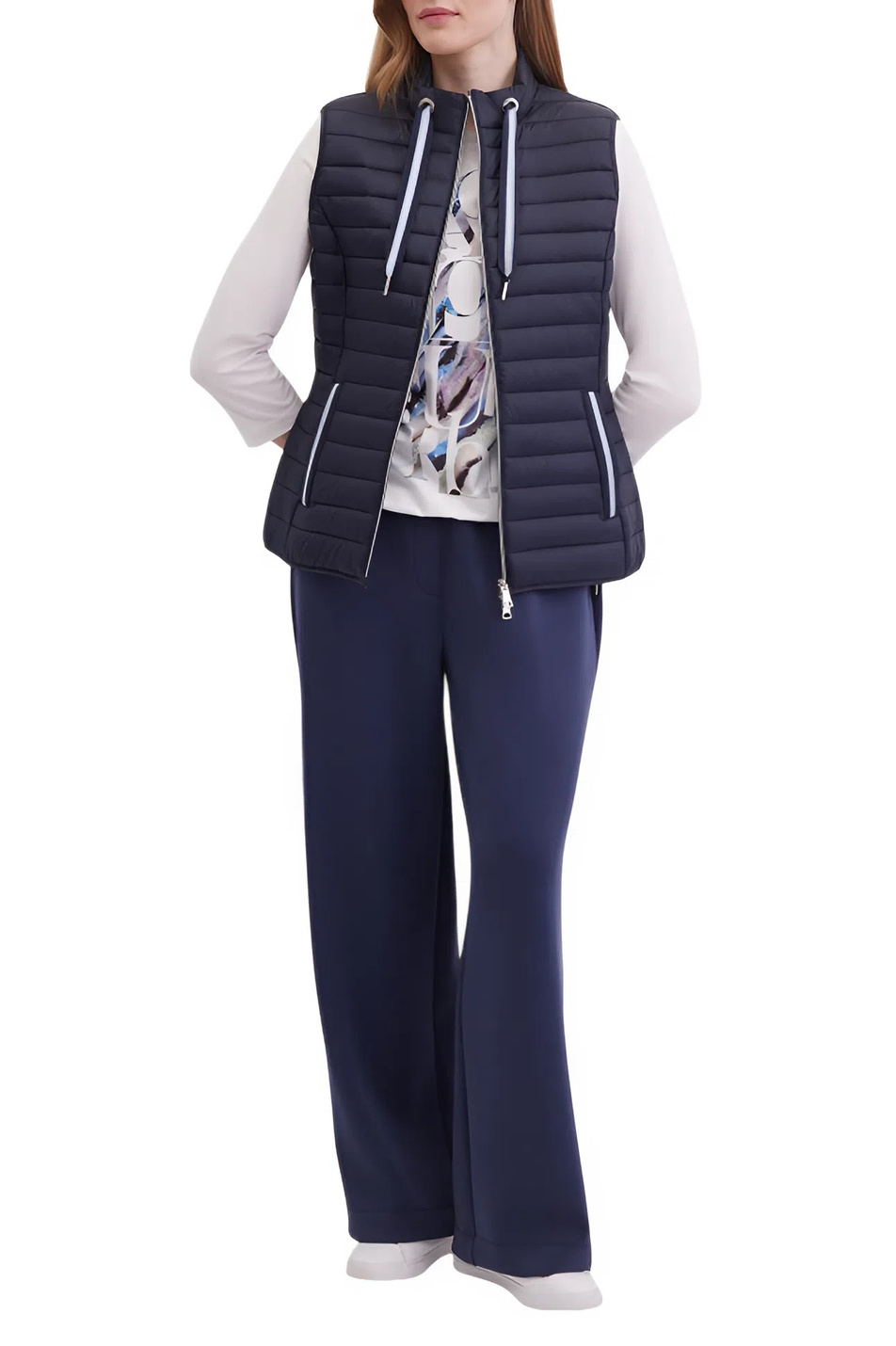 Жилет стеганый на молнии|Основной цвет:Синий Женский Gerry Weber Жилет стеганый на молнии (цвет ), артикул 924000-61000 | Фото 3