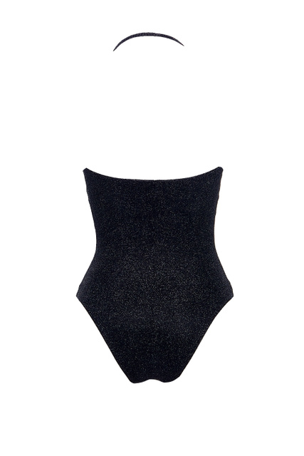 Купальник с эффектом металлик и логотипом на груди|Основной цвет:Черный|Артикул:A8119-2101 | Фото 2