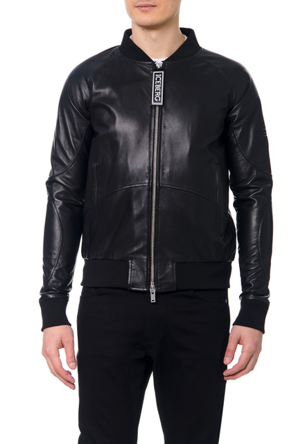 Куртка из натуральной кожи на молнии|Основной цвет:Черный|Артикул:ZO11-6802 | Фото 1