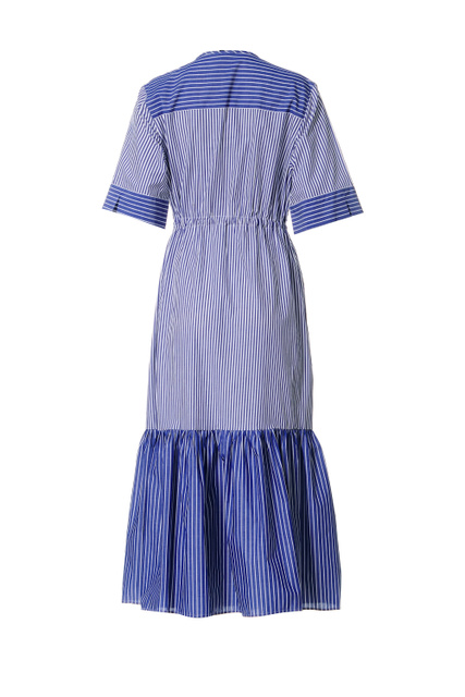 Расклешенное платье-рубашка DRY из хлопкового поплина|Основной цвет:Синий|Артикул:1222022 | Фото 2