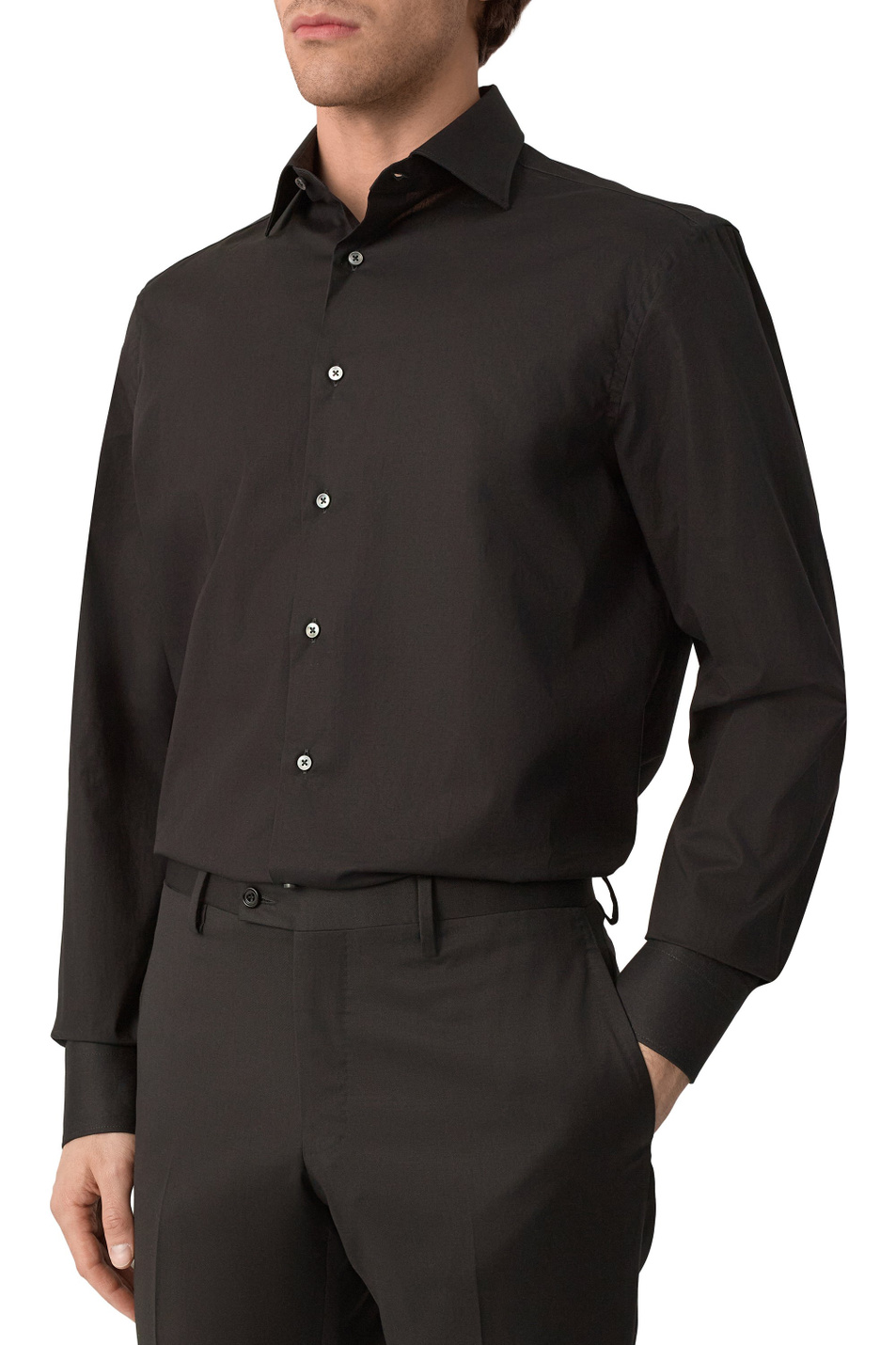 Мужской Canali Рубашка из смесового хлопка (цвет ), артикул CCLX018GA03292 | Фото 4
