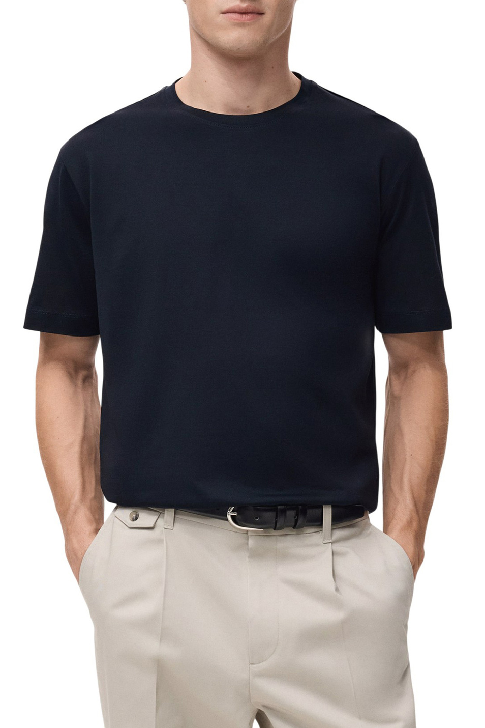 Мужской Mango Man Футболка BELLOW из хлопка (цвет ), артикул 27041264 | Фото 3