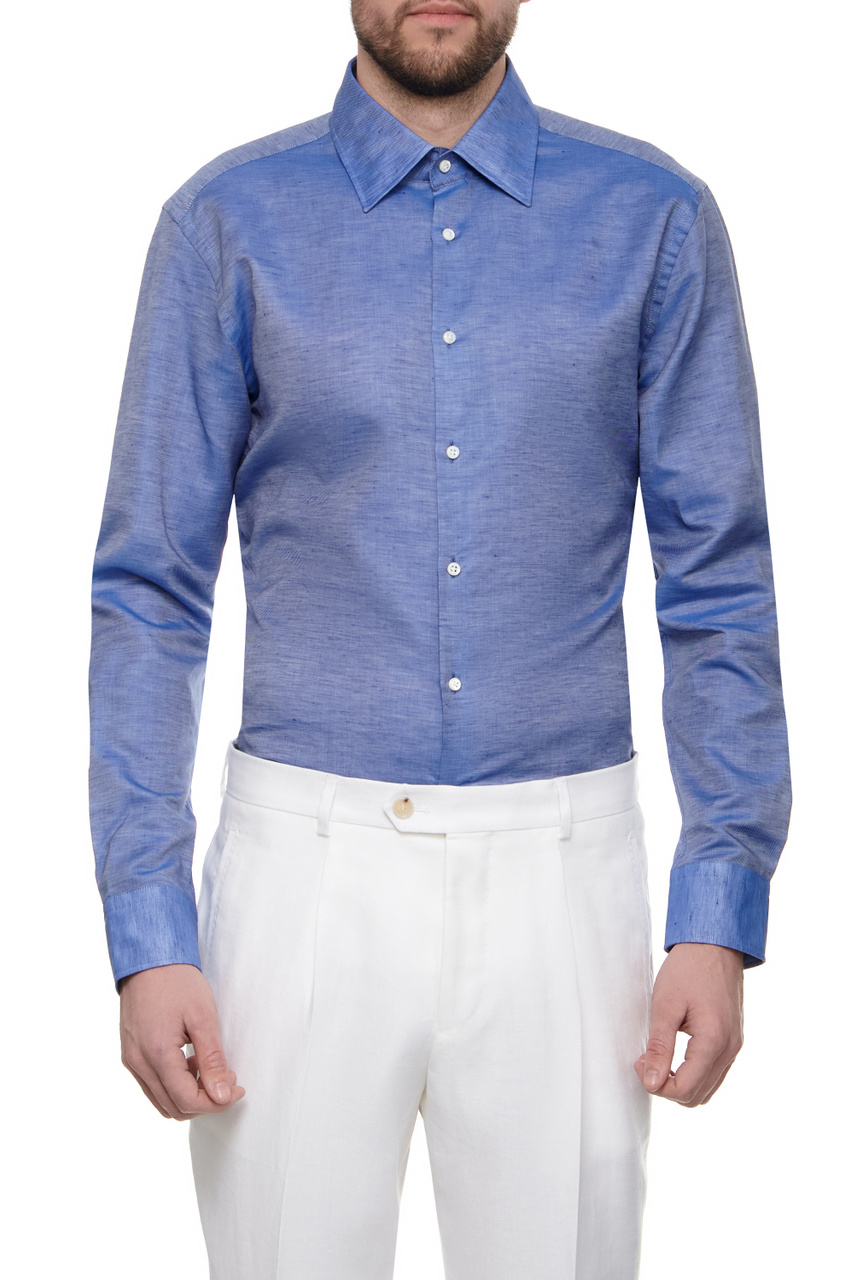 Рубашка однотонная|Основной цвет:Синий|Артикул:50514233 | Фото 1