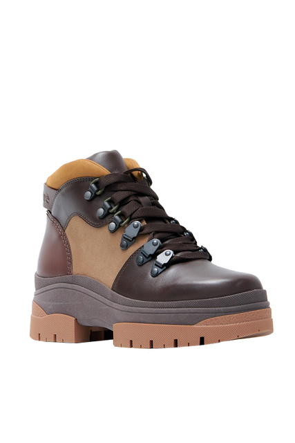 Ботинки из натуральной кожи на шнуровке|Основной цвет:Коричневый|Артикул:SB35132A.14220 | Фото 2