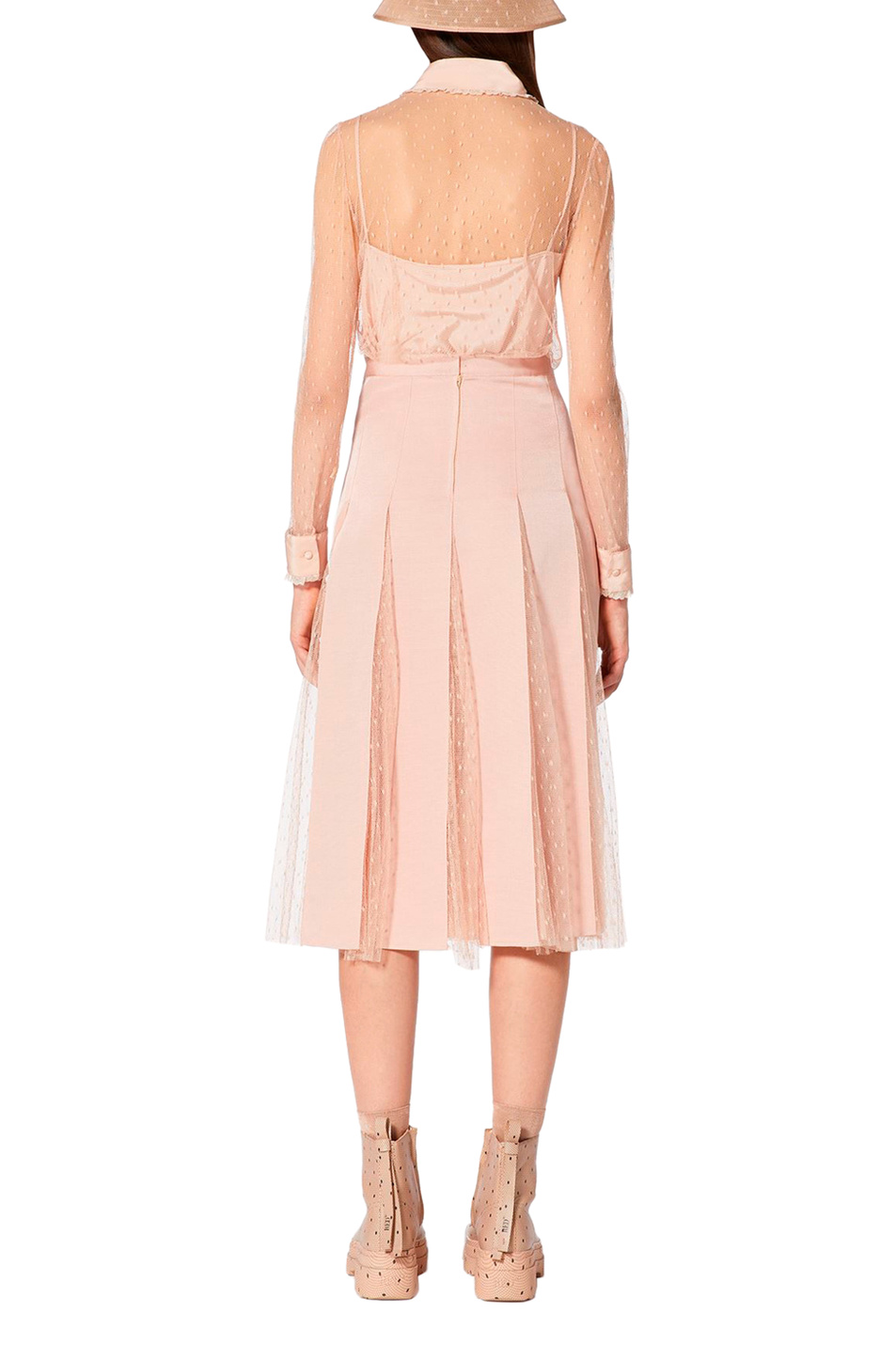 Женский Red Valentino Юбка из тюля «пуэн-деспри» с лентами из грогрена (цвет ), артикул VR3RAF701GK | Фото 4