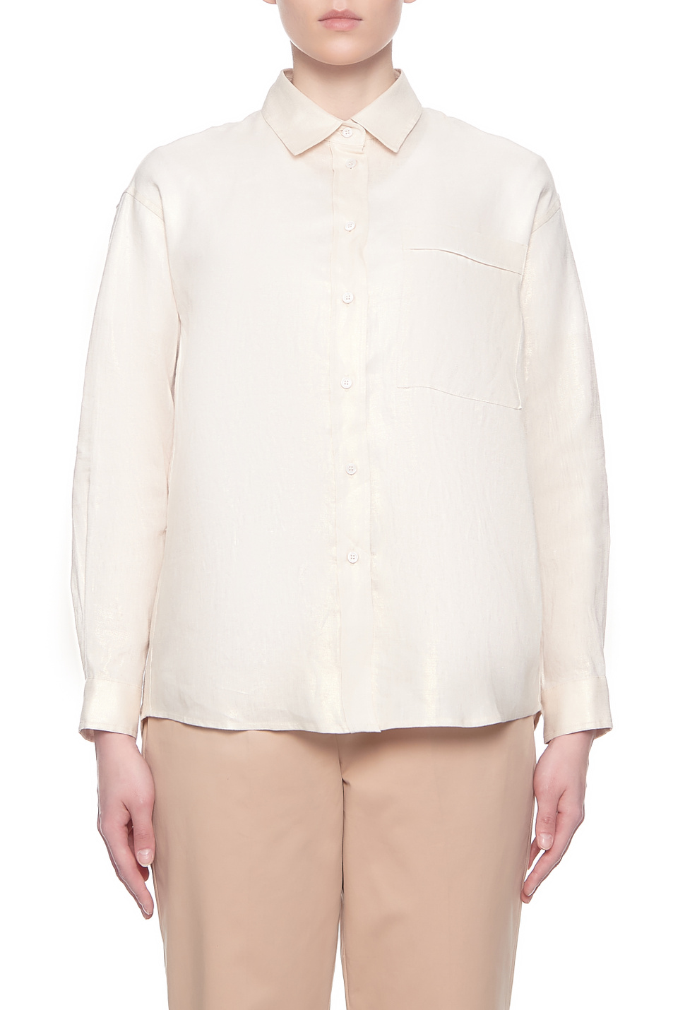 MAX&Co. Льняная рубашка ECONOMO с эффектом металлик (цвет ), артикул 71111021 | Фото 1